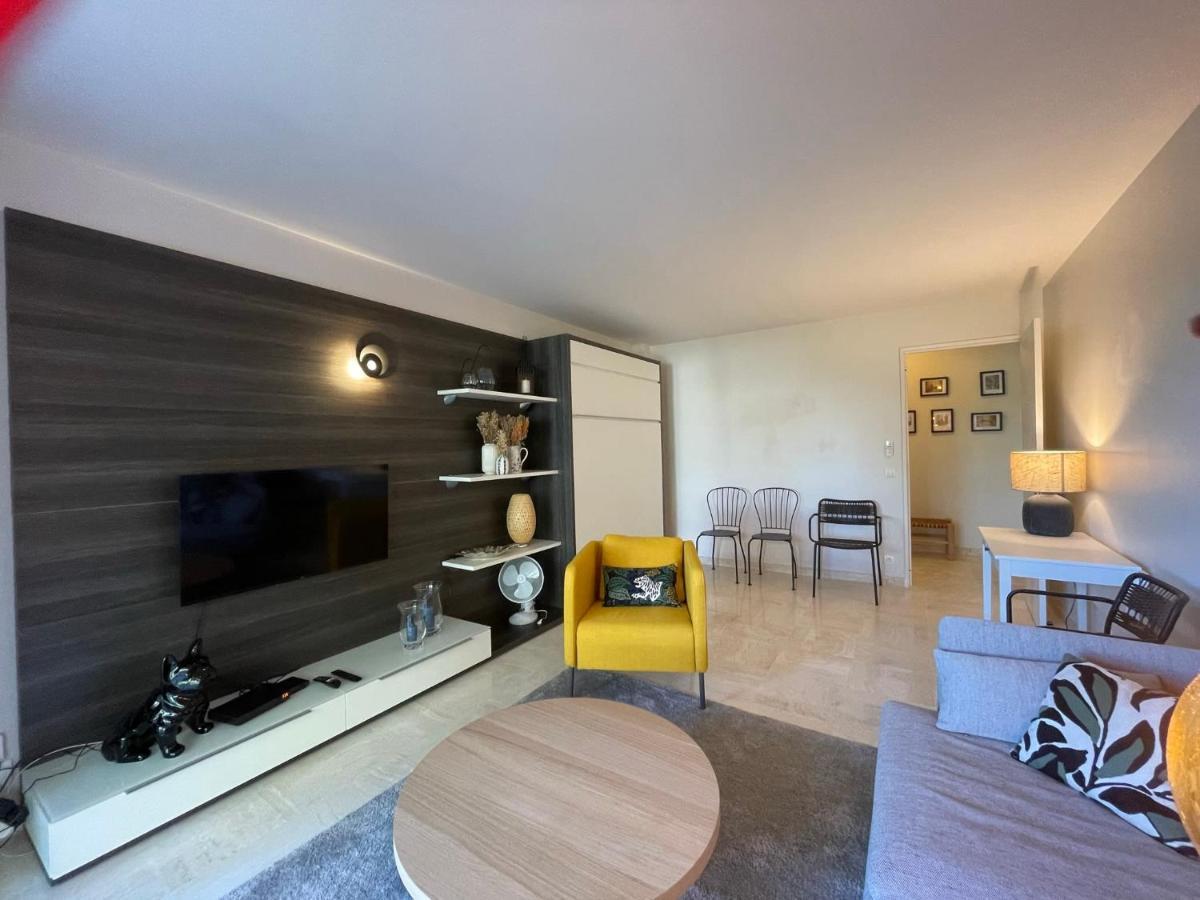 C012-Appartement Confortable Avec Piscine, Tennis Et Grand Parc Cannes Exteriör bild